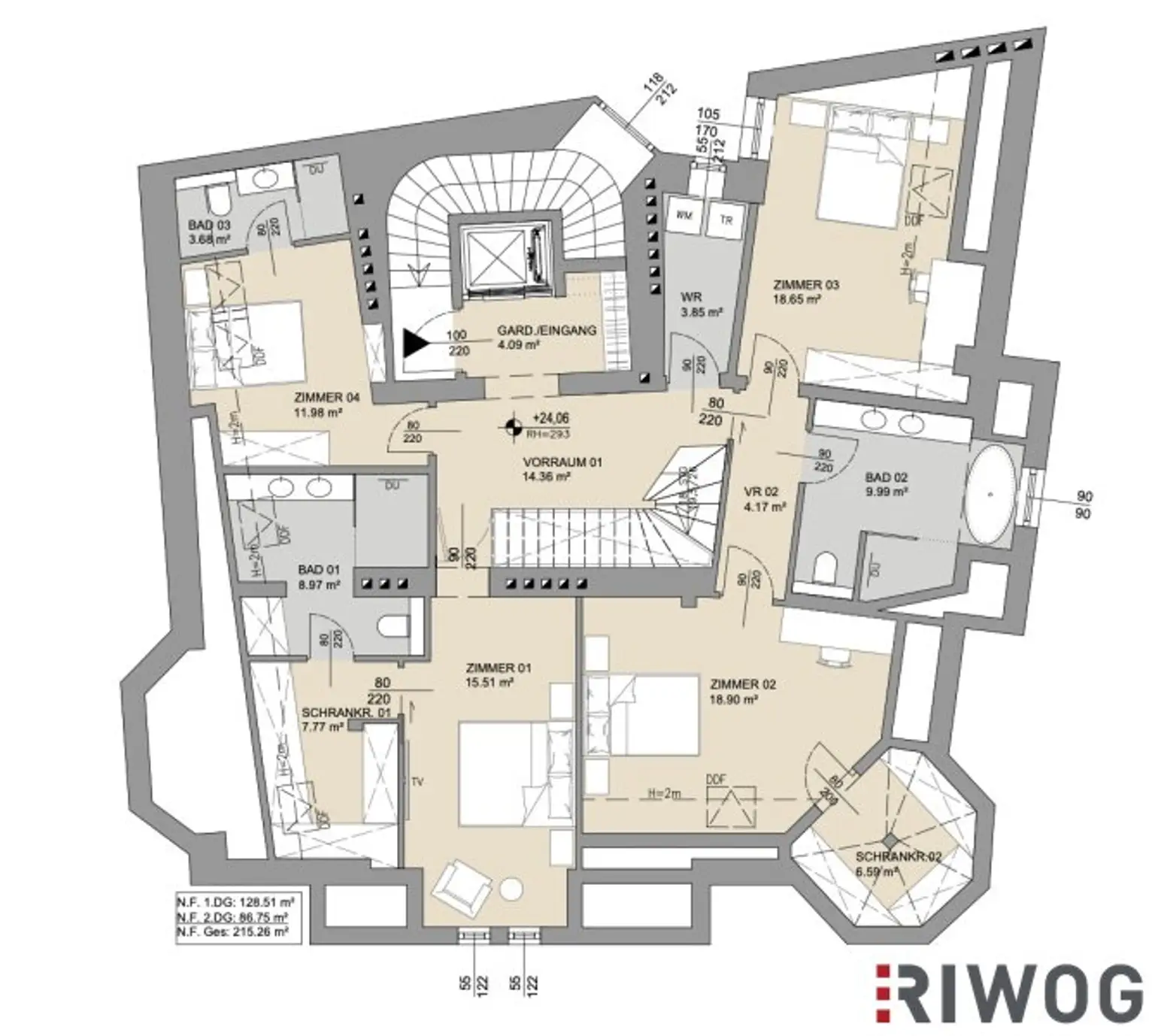 Einmalige Dachgeschosswohnung am Naschmarkt – Mit Vision veredelbar zum 215 m² PENTHOUSE-Juwel mit einmaligen 360°-Blick über Wien