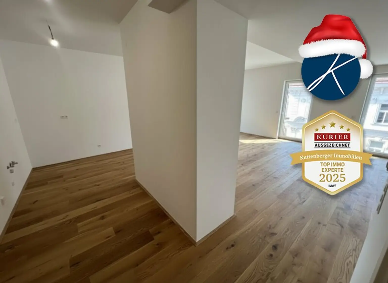 Küche und Wohnzimmer, kreisförmig begehbar