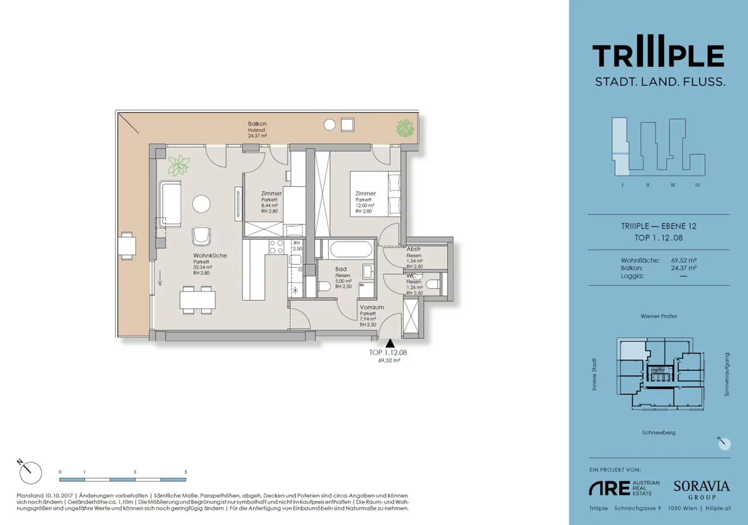 TOP-Ausblick: City mit Stephansdom, Donaukanal, Prater. Concierge, Party & BBQ Lounge, Pool usw.