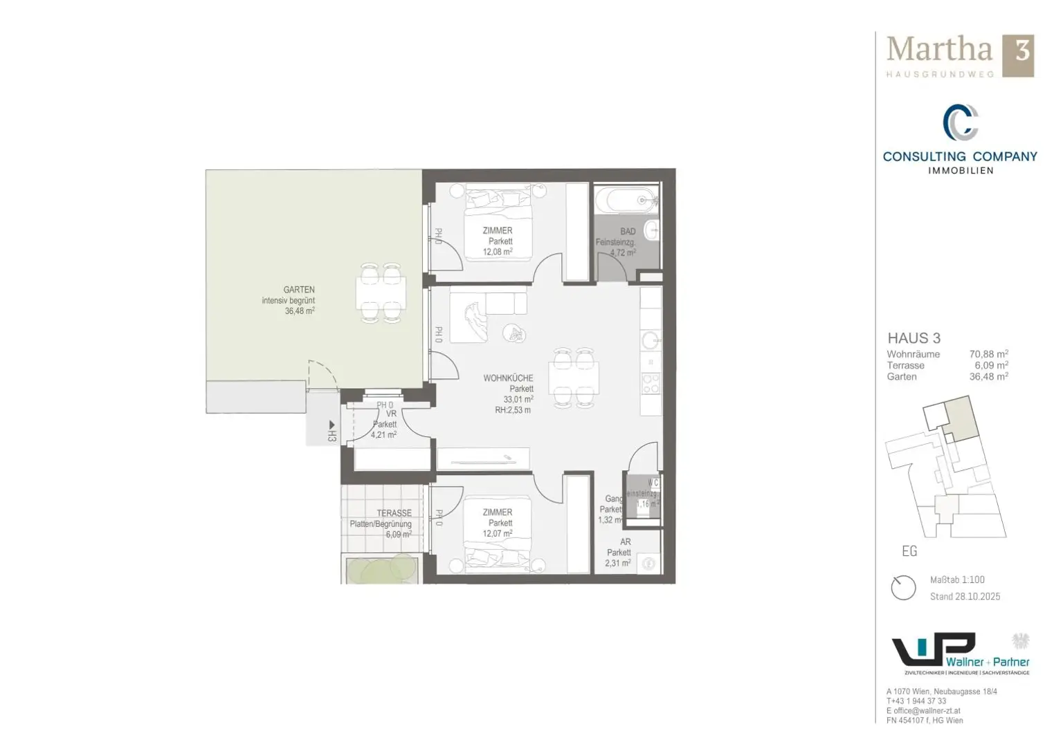 3-Zimmer-Gartenwohnung im Erdgeschoß