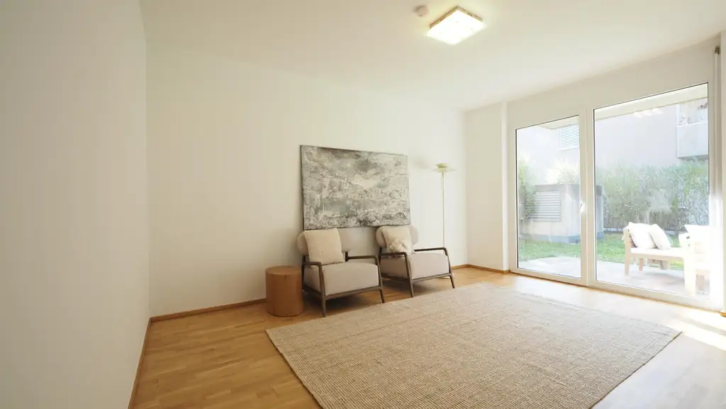 Moderne 2 Zimmer Wohnung mit Garten und 2 Tiefgaragenplätzen in Graz - St. Peter und ruhiger Lage!