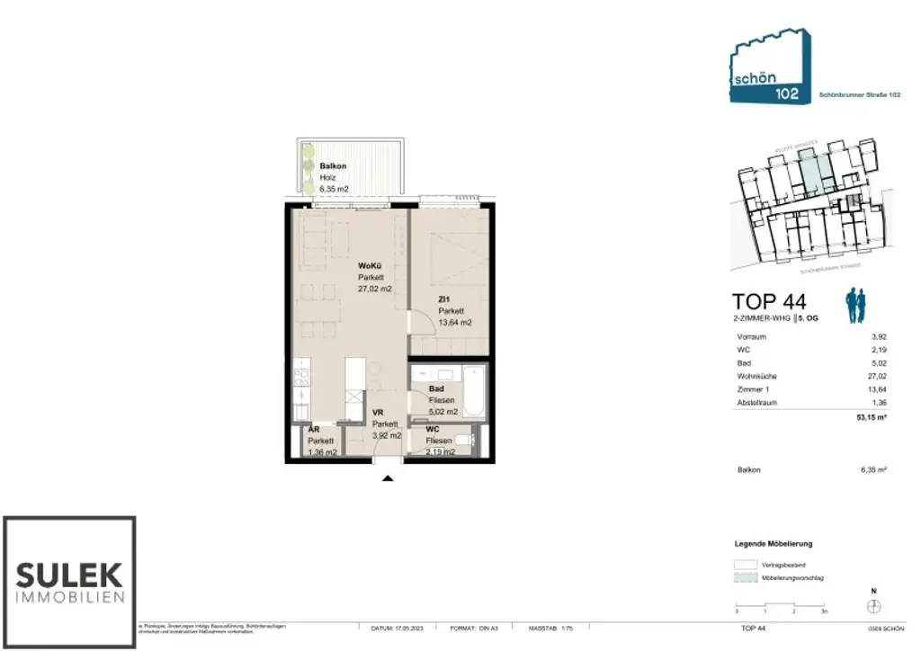 2 Zimmer Zweitbezugswohnung mit sonniger Loggia in wunderschönem Neubauprojekt "Schön102" nahe U4 - ab März 2026