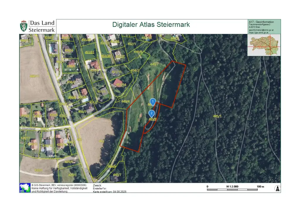 Bauland (ca. 8.700 m²) in herrlicher Panoramalage zu kaufen in Stattegg!