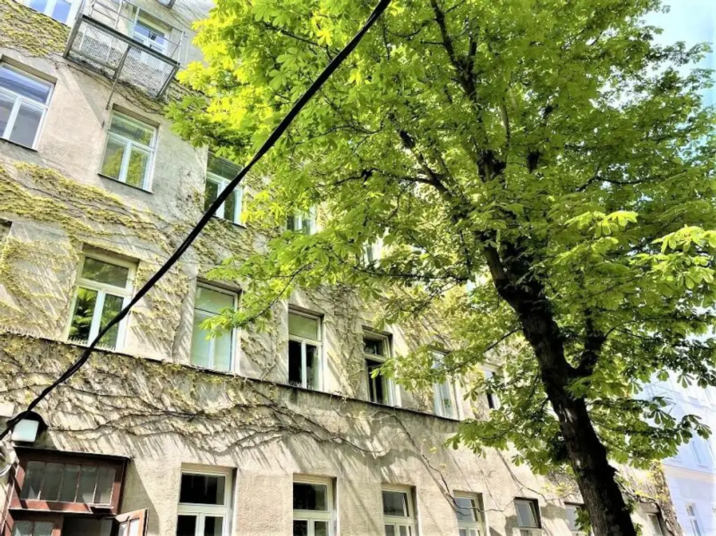 TERRASSENHIT, U1-NÄHE, 84 m2 Dachgeschoß mit 30 m2 Terrasse, 2 Zimmer, Wohnküche, 2 Bäder, Parketten, Viktorgasse