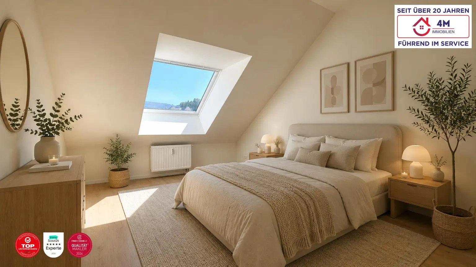 Schlafzimmer gestagt