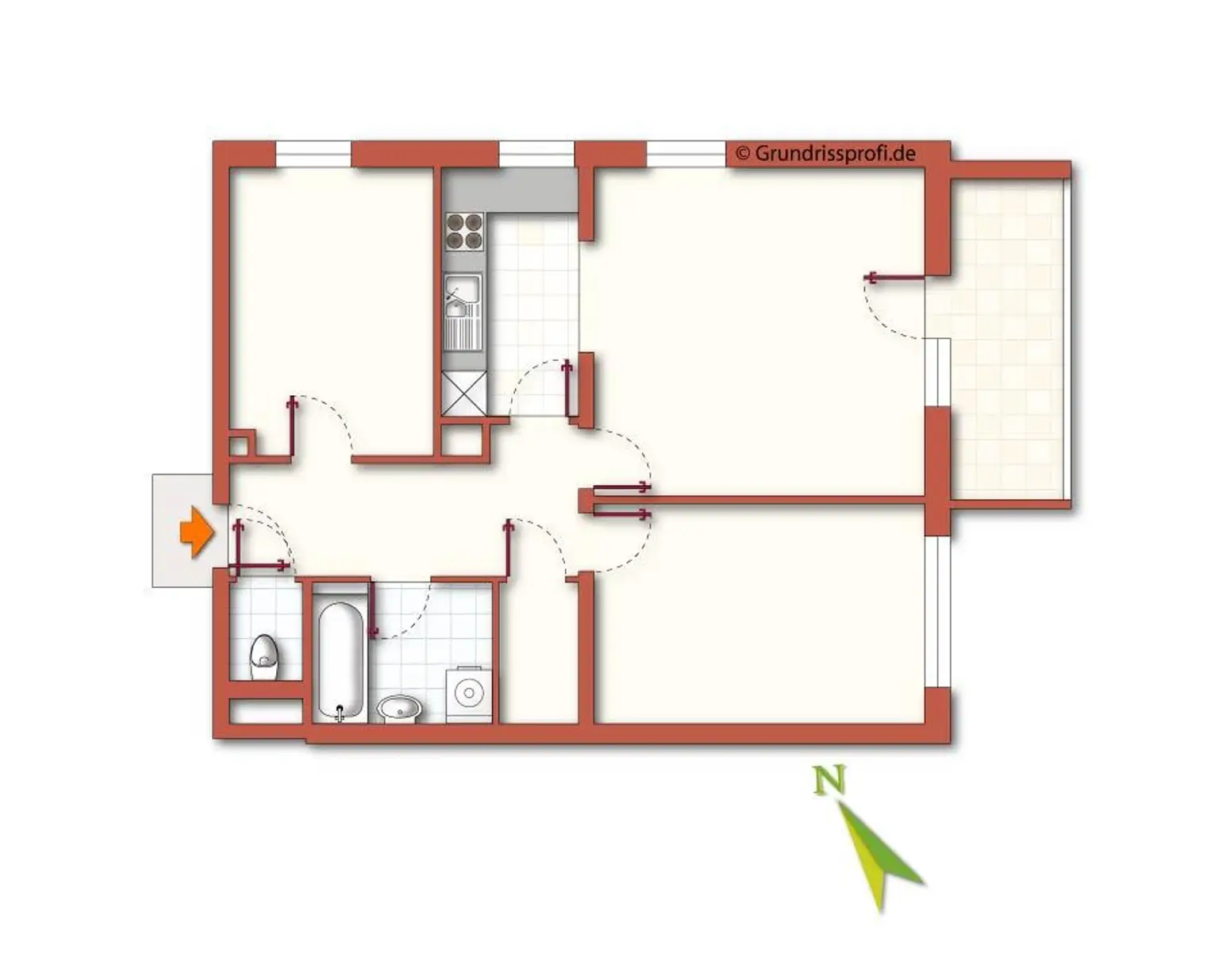 Perfekte 3-Zimmer Wohnung mit Balkon und Garagenplatz, ruhig, vollmöbliert