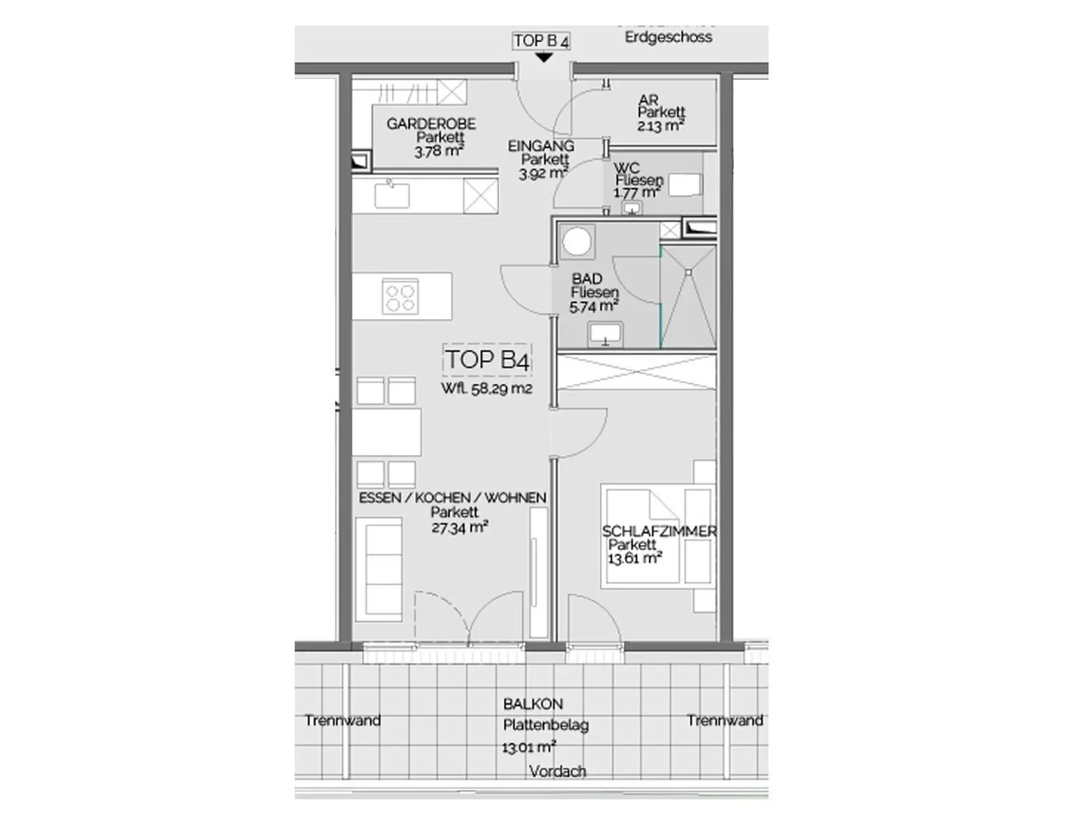 Vermietete ANLEGERWOHNUNG | 3,18% Rendite | 2-Zimmerwohnung mit Balkon in Liezen