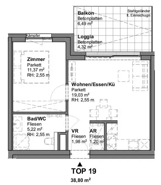 Erstbezug 2-Zimmer-Wohnung