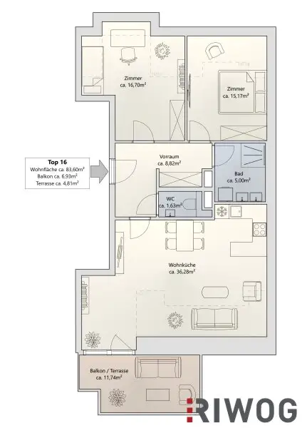 ERSTBEZUG | DG-Terrassenwohnung mit 3 Zimmern | über 3m Raumhöhe | Klima & Luftwärmepumpe | Tiefgaragenplatz