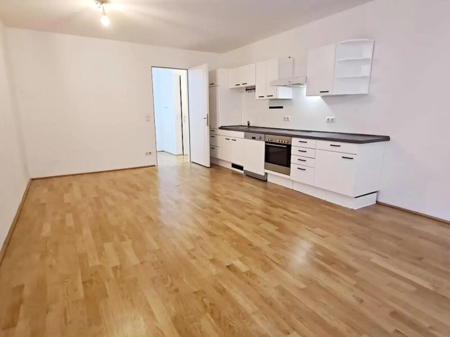 LORYSTRASSE, U3-Nähe, 61 m2 Neubau mit 80 m2 Terrasse, Wohnküche, 1 Zimmer, Duschbad, Parketten, 1. Liftstock