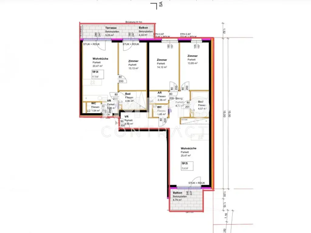 Grundriss Top 24+25