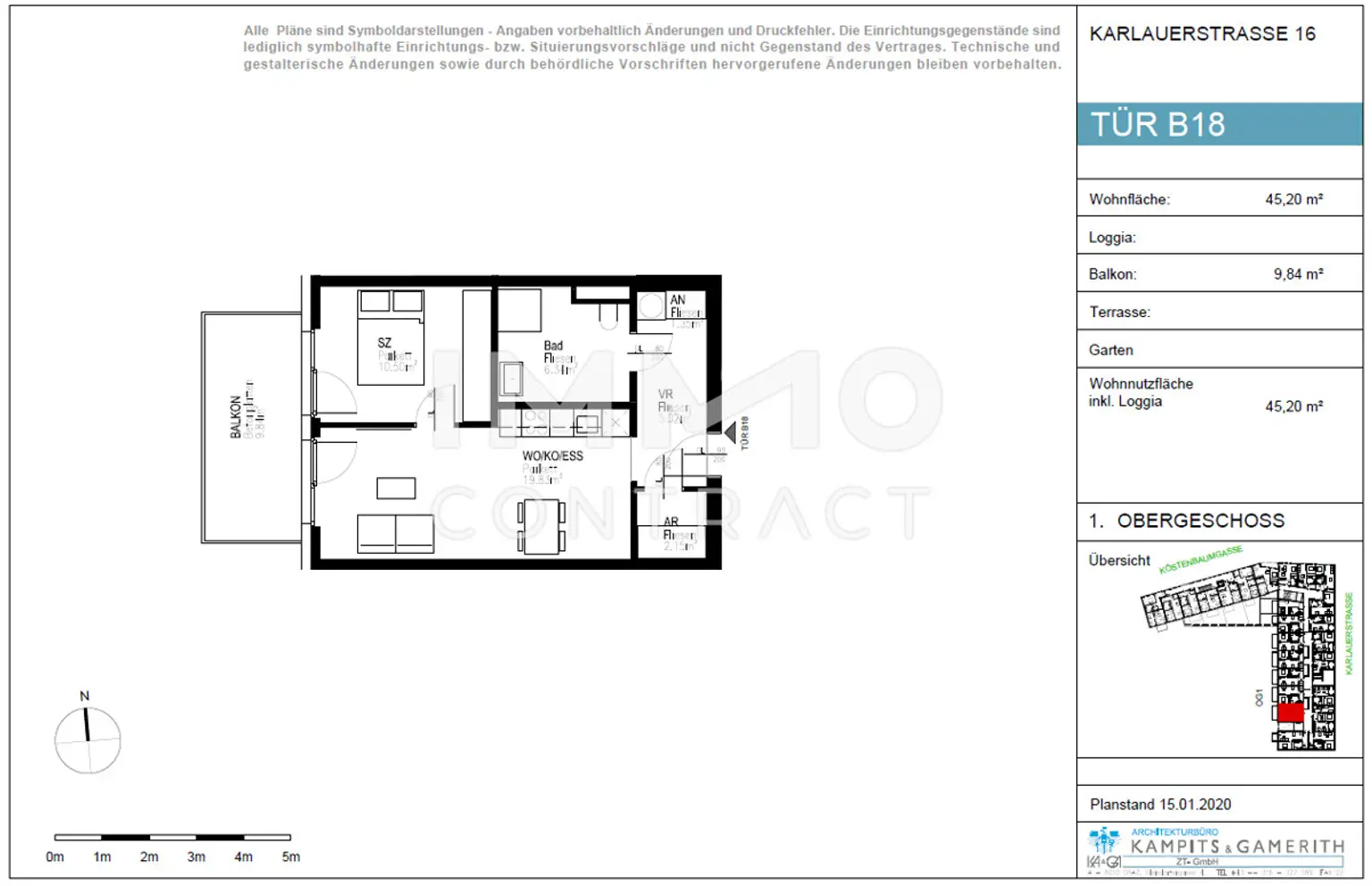 CITY SUITES GRAZ:  2 Zimmer-Wohnung in zentraler Innenhoflage Lage mit Balkon - Karlauerstraße 16 - Top B 18