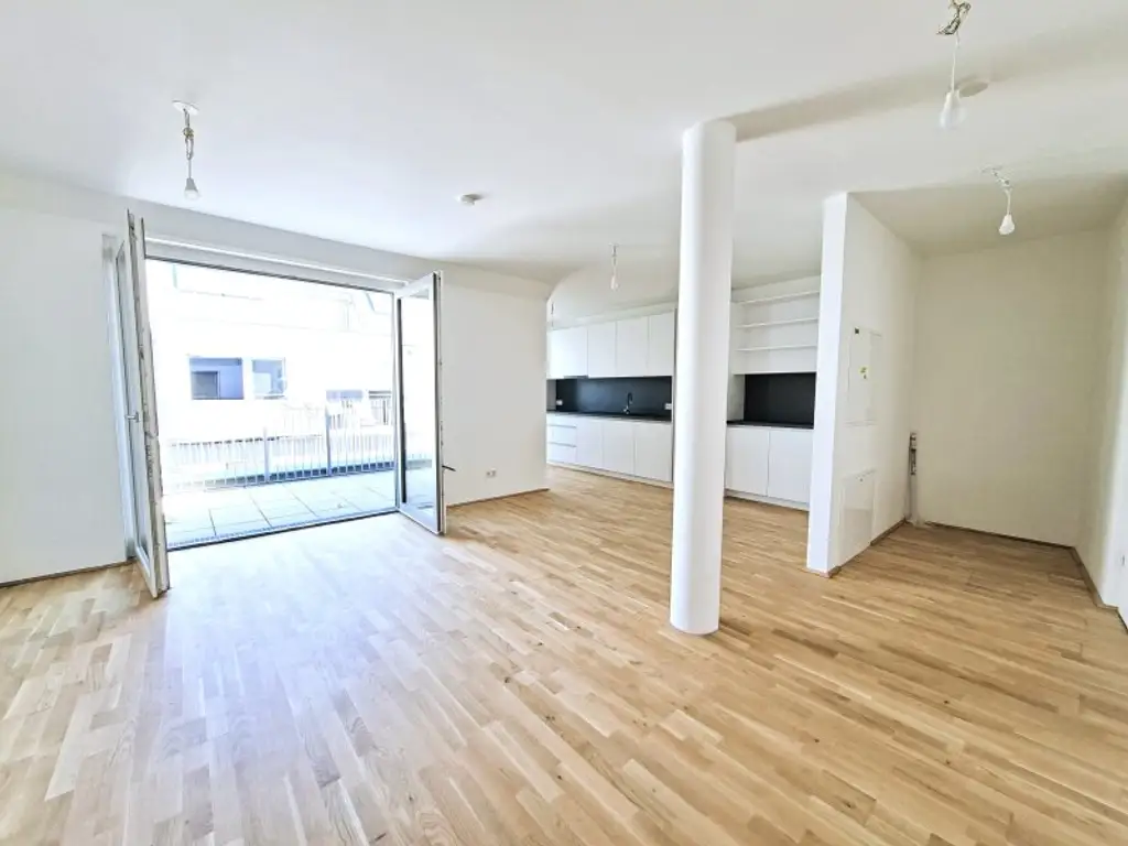 Großzügige 2 Zimmerdachgeschosswohnung + Terrasse in absoluter Ruhelage! Tolle Lage - U1 Kagranerplatz! Nähe Alte Donau&Donauzentrum!