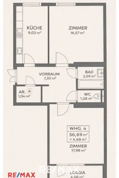 Wohnungsplan KI generiert