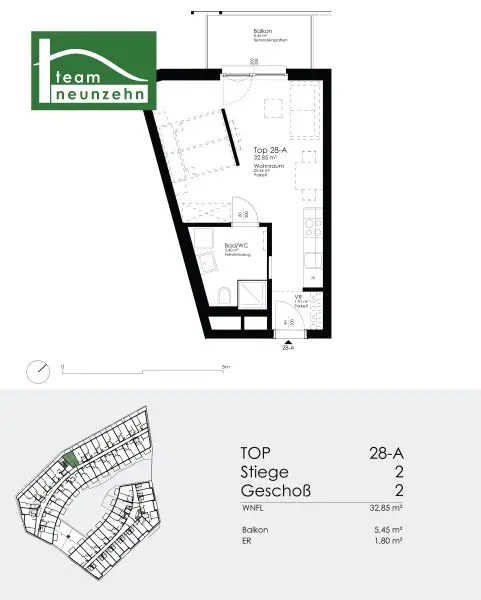 Wohngenuss nahe der Alten Donau: 1-Zimmer Wohnung inkl. Freifläche und Einbauküche - beziehbar ab 01.12.2025!