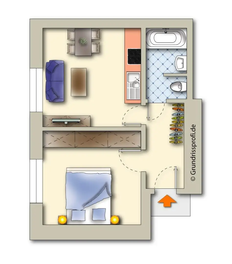 Grundrissplan möbiliert