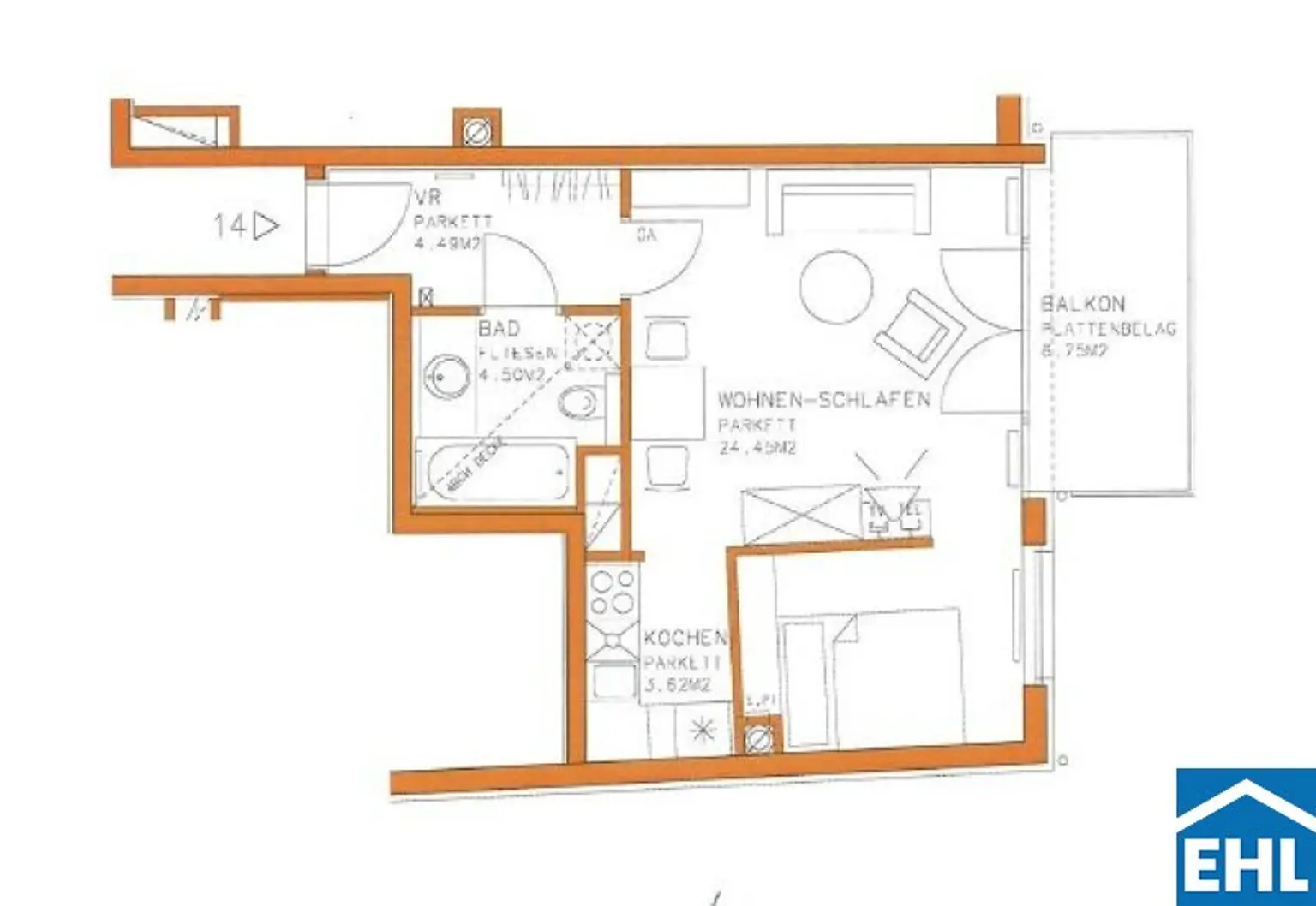 Hofseitige Singlewohnung in Ruhelage und Citynähe