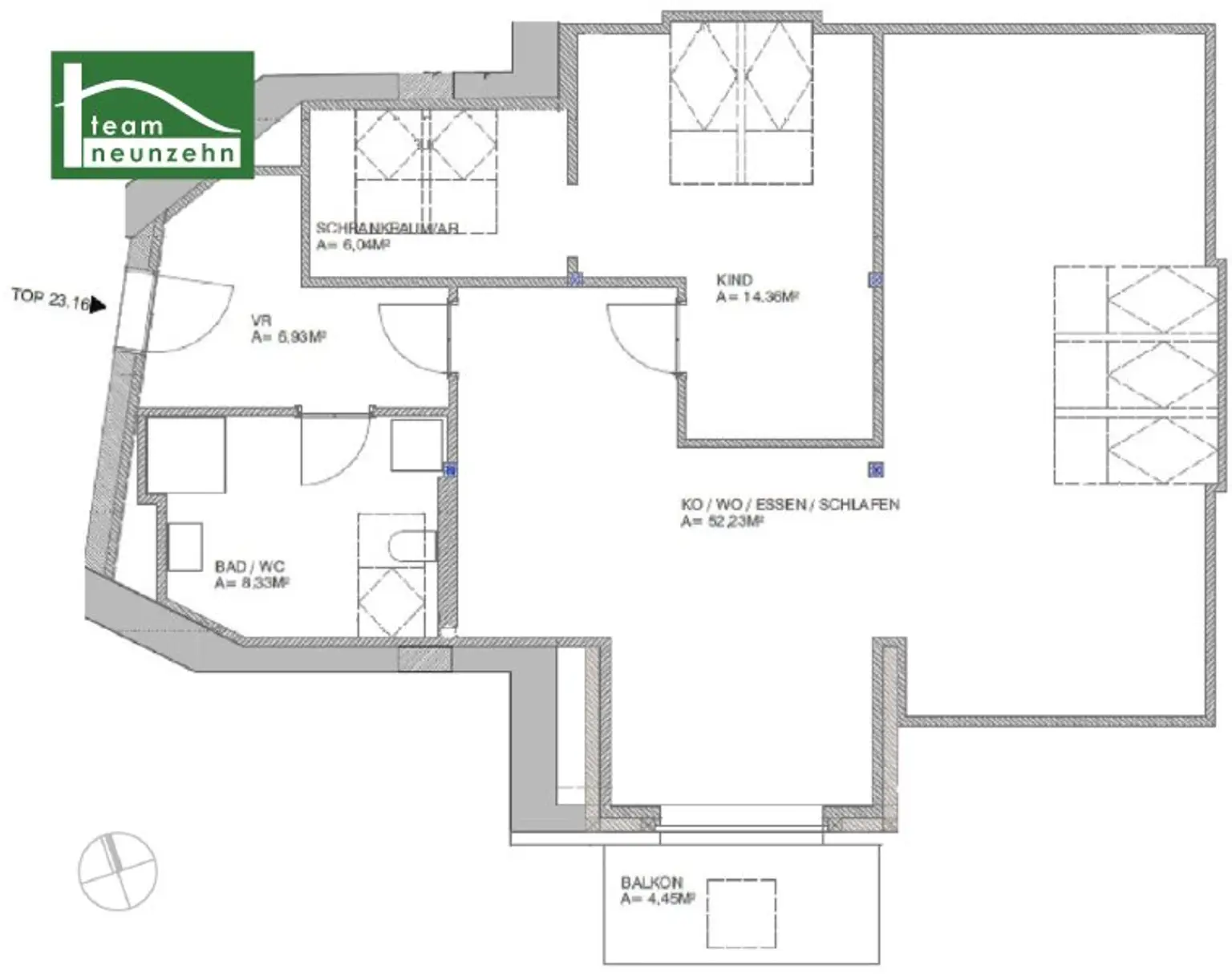 Plan - Stiege 23 Top 16