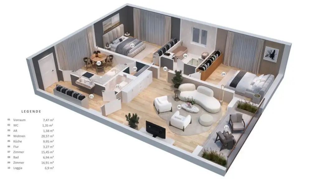 Familienwohnung in Pottendorf mit Loggia & Parkplatz