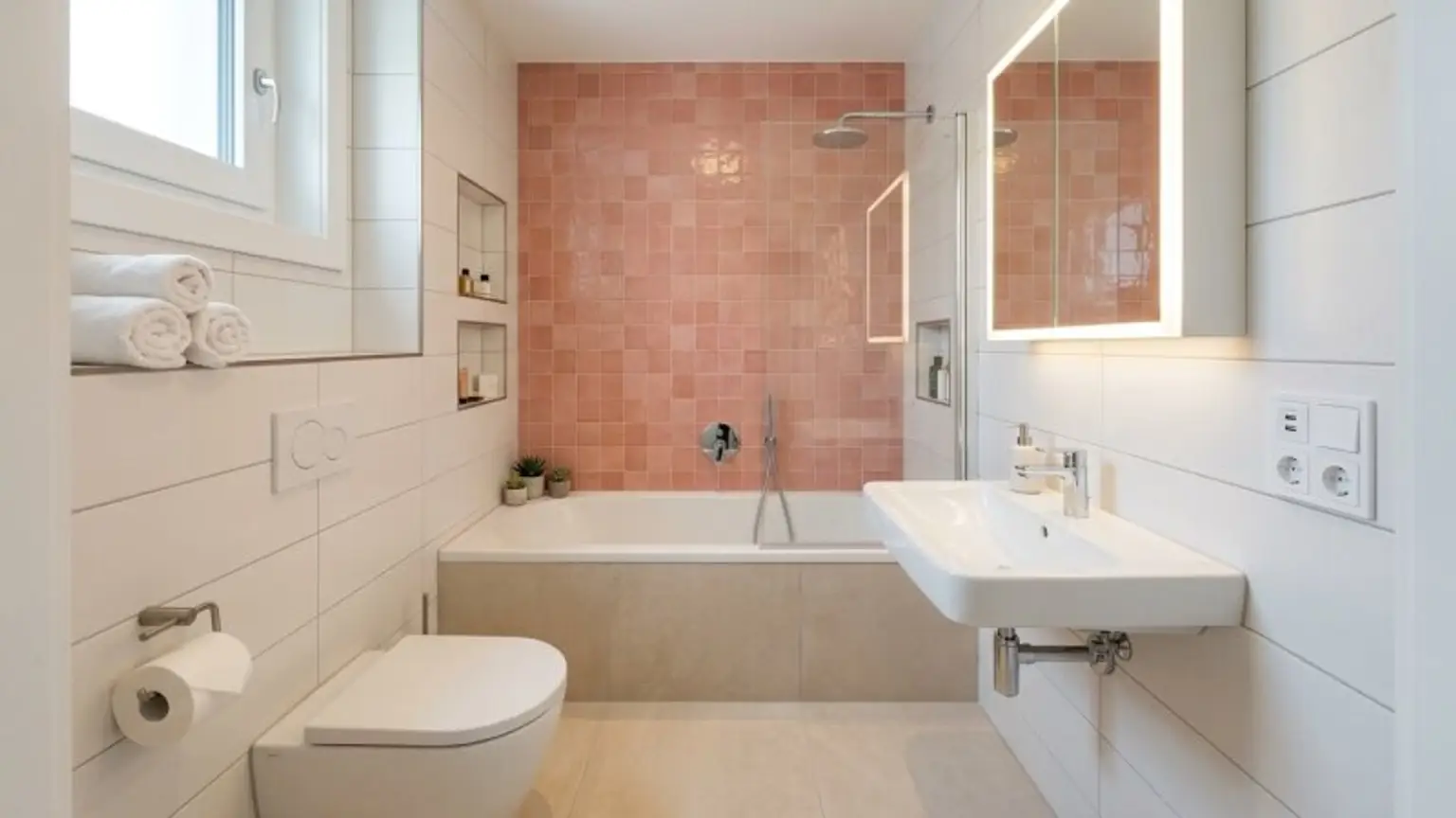 Badezimmer nach Sanierung - KI generiert
