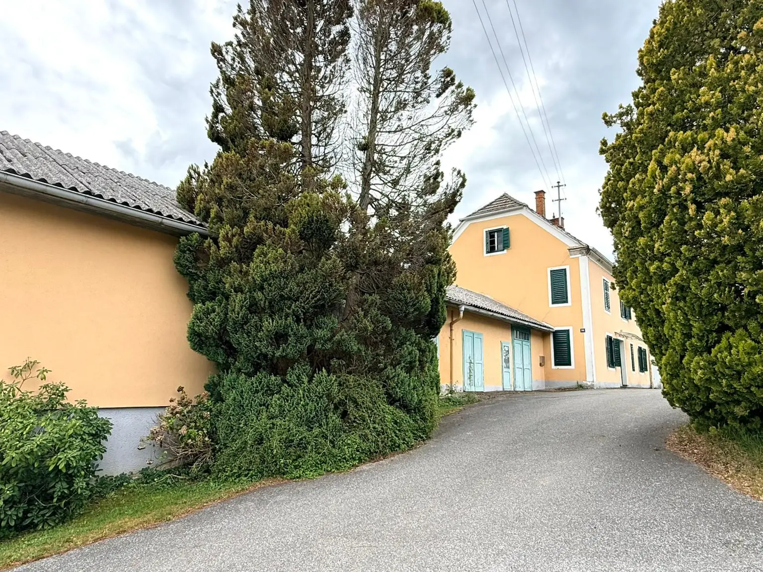 Ansicht Straßenseite mit Zufahrt