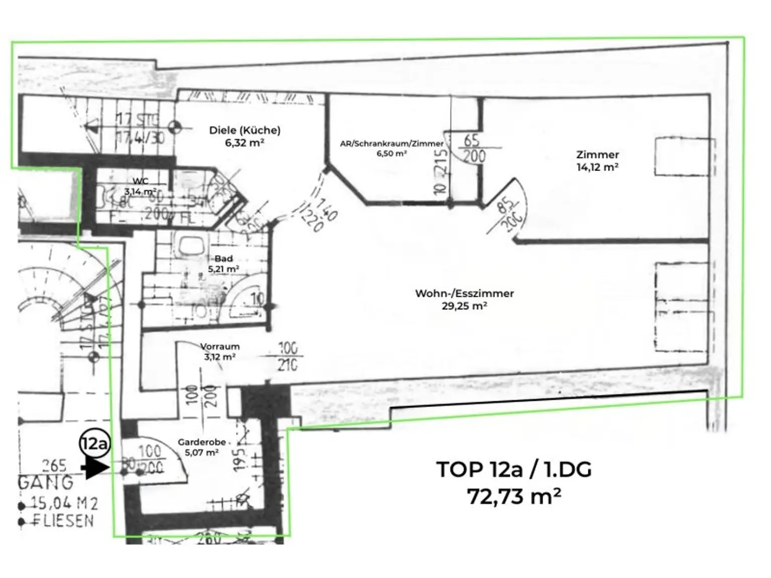 Moderne Zwei-Zimmer-DG-Wohnung im historischen Stadtzentrum Klagenfurts