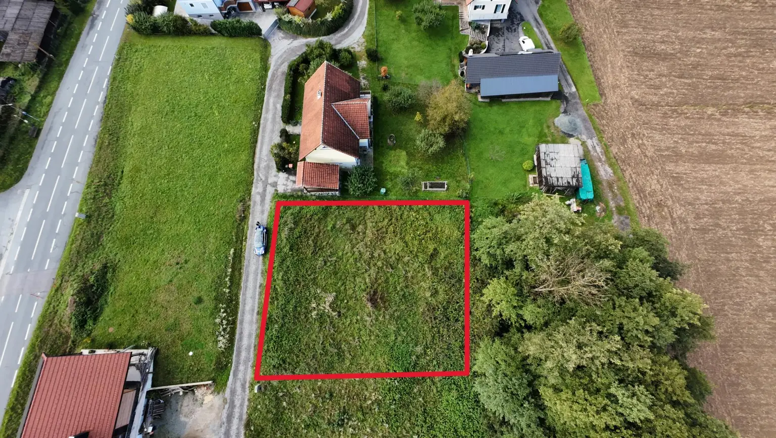 Grundstück im Saggautal: Sonnige Lage, Sackgassenzufahrt ,kein Bauzwang