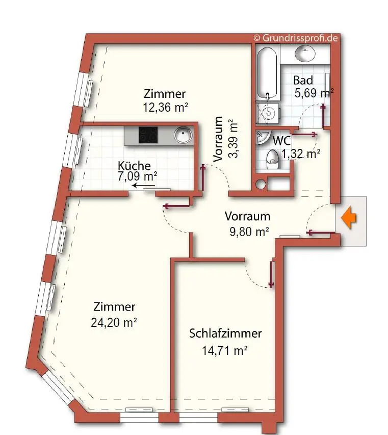 Helle 80m² 3 Zimmer nähe Meidlinger Hauptstrasse | als Anlage oder für Eigennutzer geeignet