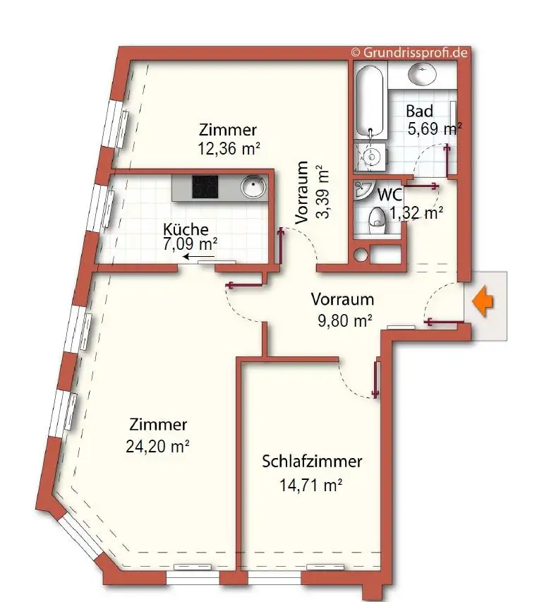 Helle 80m² 3 Zimmer nähe Meidlinger Hauptstrasse | als Anlage oder für Eigennutzer geeignet