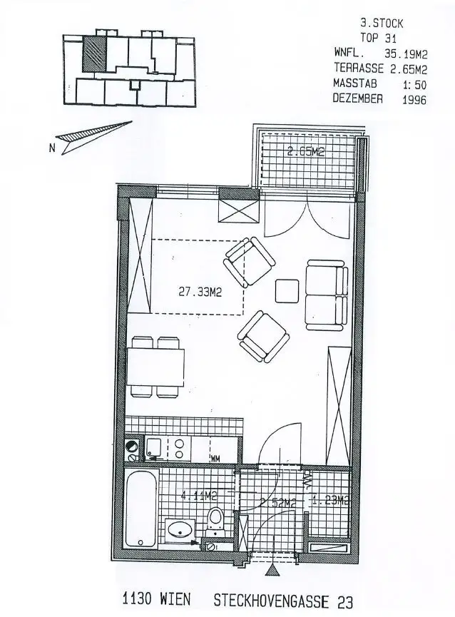 Gemütliche 1-Zimmer-Wohnung mit Terrasse - Nahe U4 Braunschweiggasse