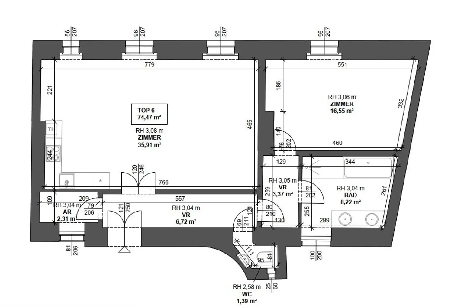 Wunderschöne 2 Zimmerwohnung inmitten des Stadtzentrums