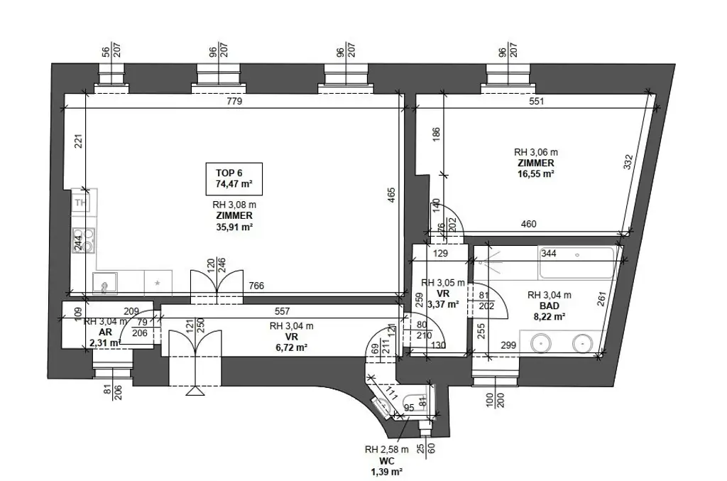 Wunderschöne 2 Zimmerwohnung inmitten des Stadtzentrums