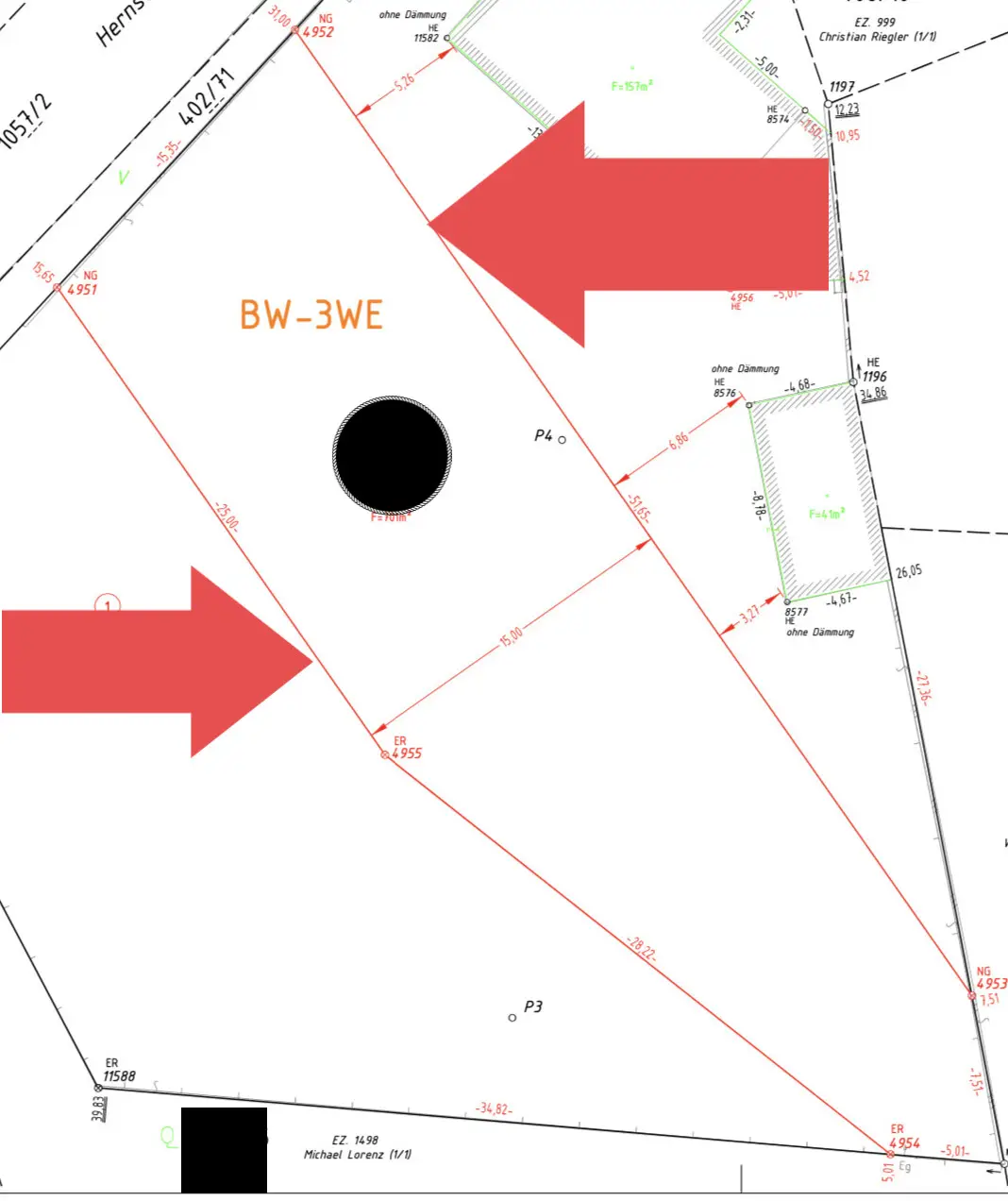 Baugrundstück mit 701 m2
