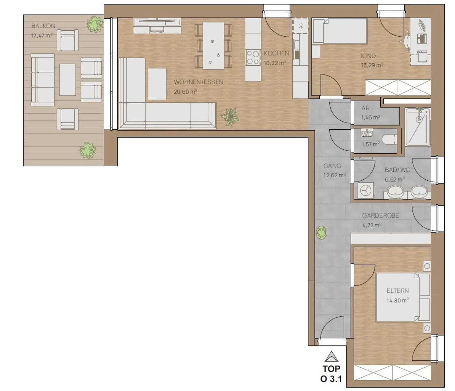 Hochwertige Neubauwohnung in Zentrumsnähe! PENTHOUSE TOP O 3.1 - Projekt "Wohnpark Schladming"