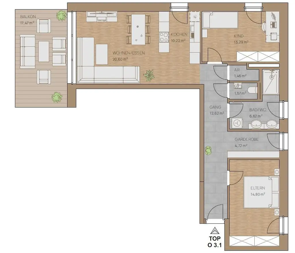 Hochwertige Neubauwohnung in Zentrumsnähe! PENTHOUSE TOP O 3.1 - Projekt "Wohnpark Schladming"