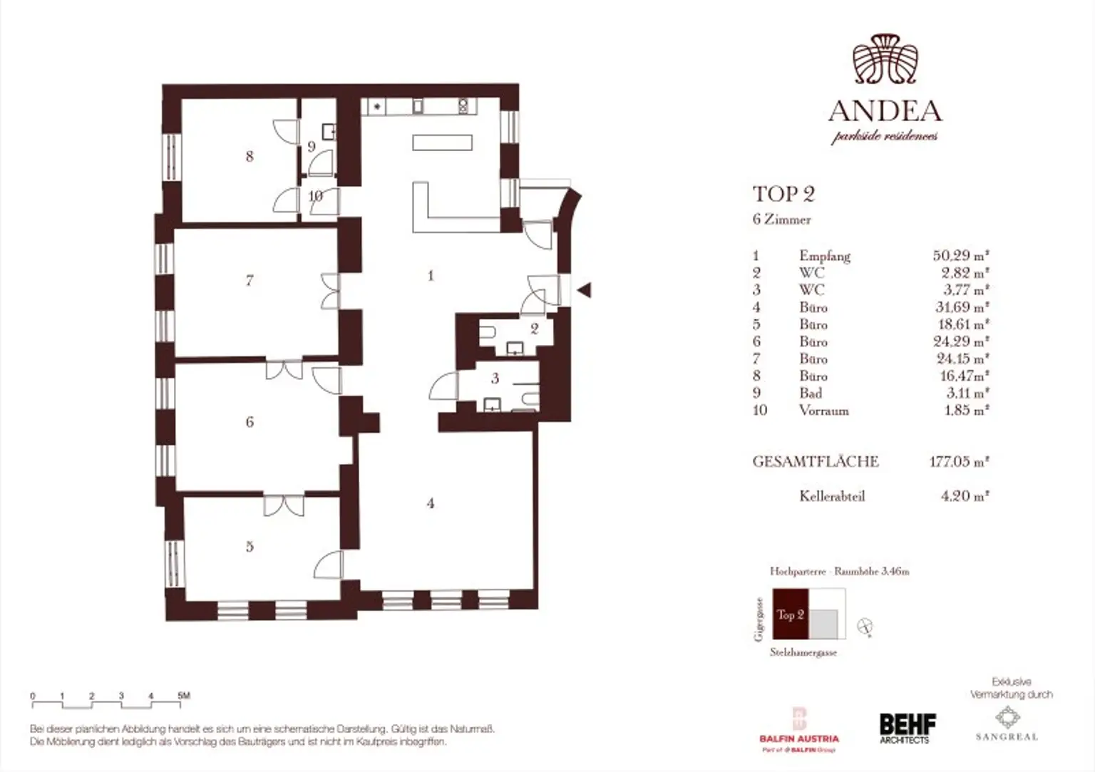 Exklusives Altbau-Büro - Nähe Wien THE MALL - ANDEA Parkside Residences