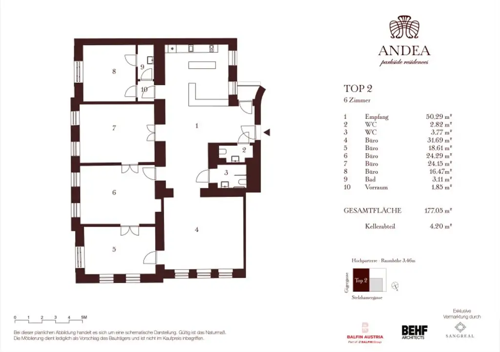 Exklusives Altbau-Büro - Nähe Wien THE MALL - ANDEA Parkside Residences