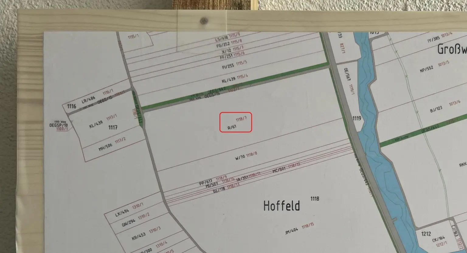 Plan mit Markierung vorl. Gr. Stk