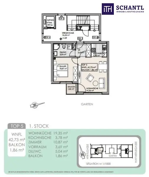 Klein wohnen - groß genießen! Hofseitige Neubauwohnung mit Balkon und Grünblick! Perfekte Raumaufteilung + Beste Vermietbarkeit + Garagenplatz optional! Jetzt zugreifen!
