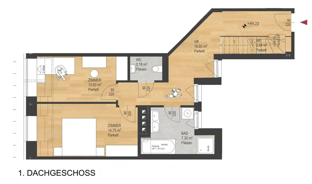 ÜBER DEN DÄCHERN WÄHRINGS | TOPLAGE NÄHE KUTSCHKERMARKT | EXKLUSIVE DACHGESCHOSSWOHNUNG MIT KLIMAANLAGE | TERRASSE | ERSTBEZUG