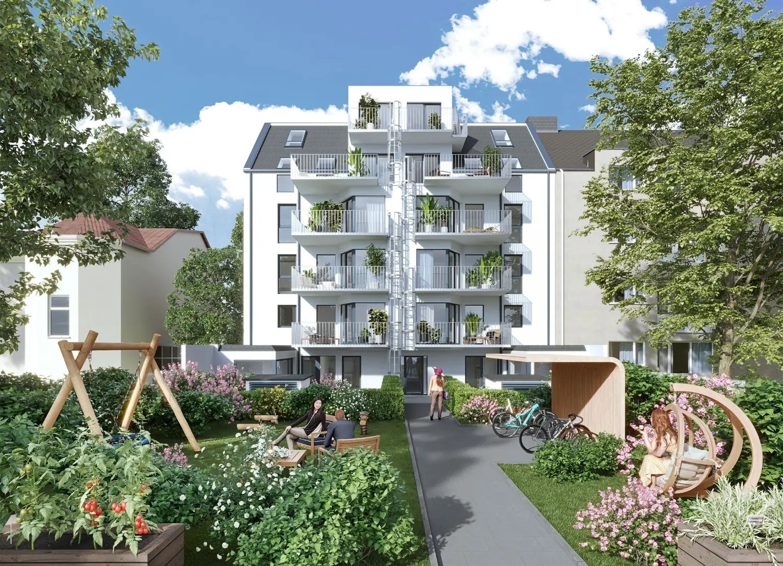 Erstbezug mit zwei Balkonen / großzügige 3-Zimmer-Wohnung