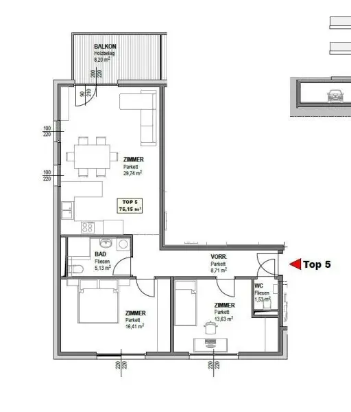 Praktisch, modern, hell – ideal für Paare
