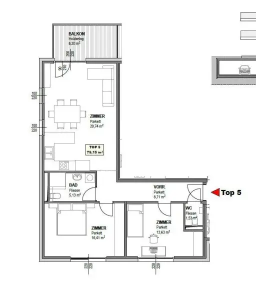 Praktisch, modern, hell – ideal für Paare