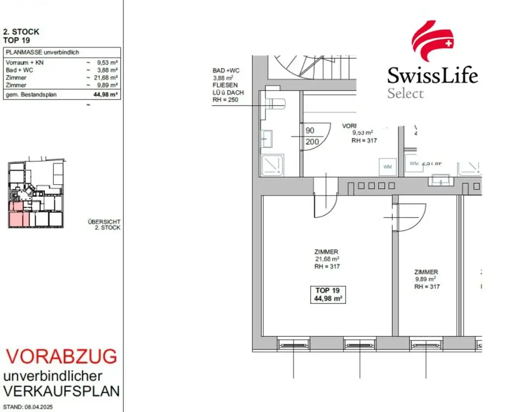 + Lerchenfeld Living + Sanierte und revitalisierte 2 Zimmer Wohnung mit Fußbodenheizung + PV-Anlage + Luftwärmepumpe
