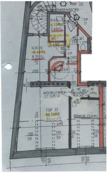 Grundrissskizze Wohnebene 1