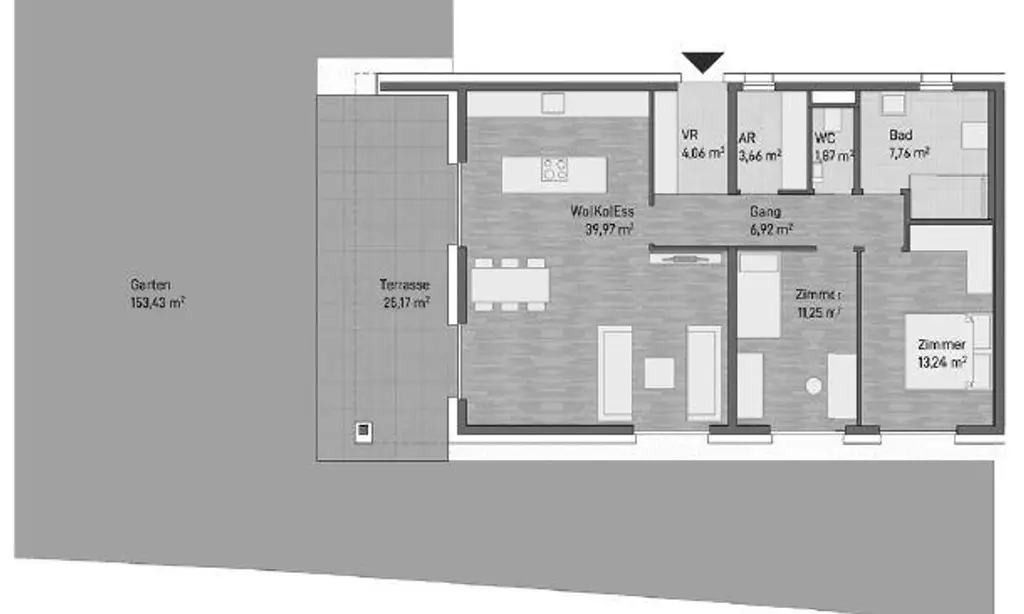 GARTEN Sonnige und ruhige Wohnung mit Terrasse, GARTEN + KÜCHE - Käufer provisionsfrei