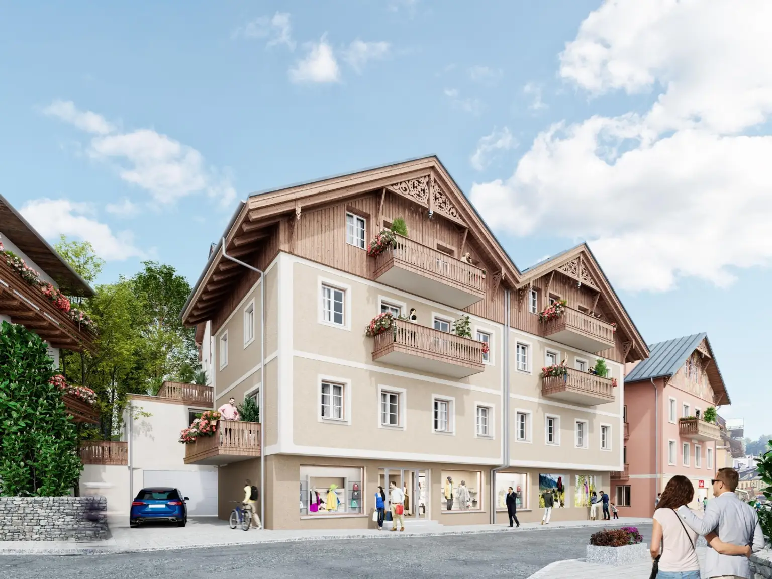 NEUBAU-Residenzen für ZWEITWOHNSITZ oder TOURISTISCHE VERMIETUNG im Ortszentrum von Bad Aussee - von 45 bis 170m² mit Terrassen
