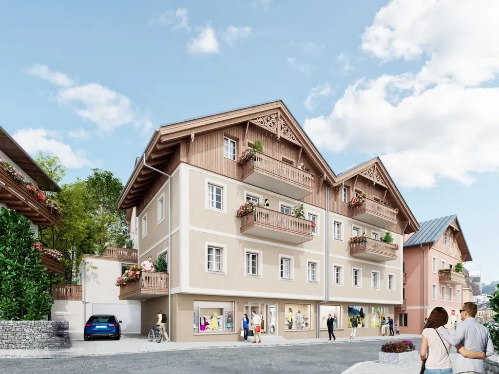 NEUBAU-Residenzen für ZWEITWOHNSITZ oder TOURISTISCHE VERMIETUNG im Ortszentrum von Bad Aussee - von 45 bis 170m² mit Terrassen