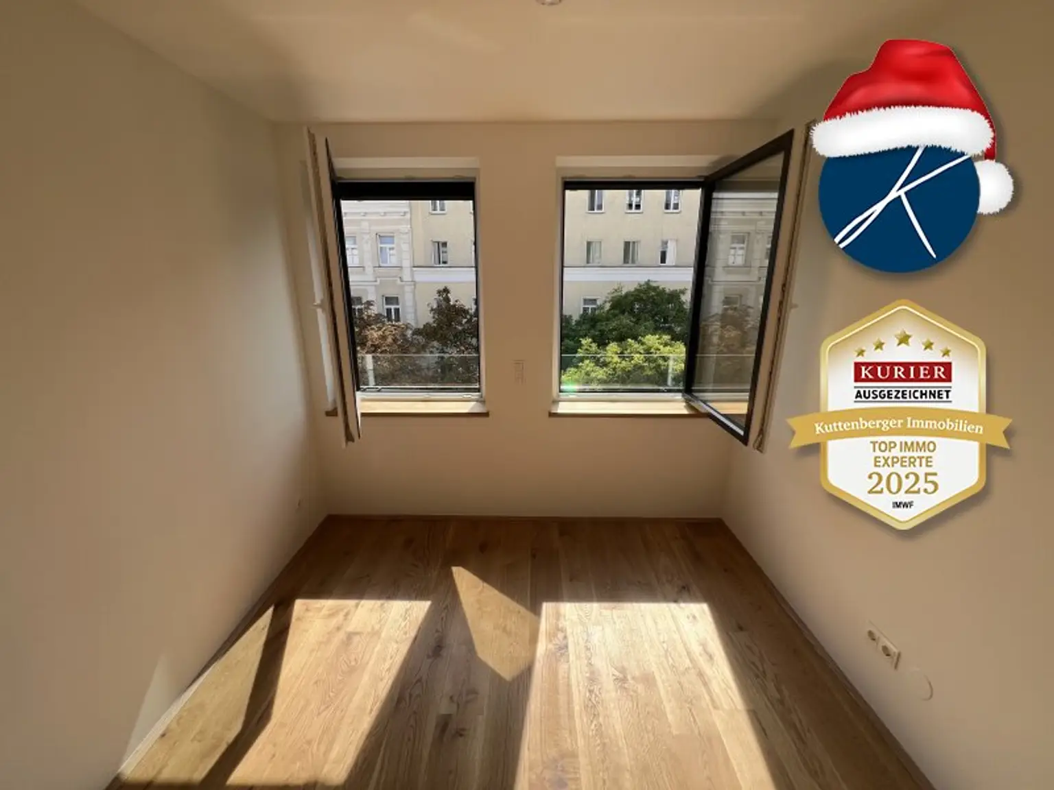 die Zimmer mit Blick auf die Kastanienbäume