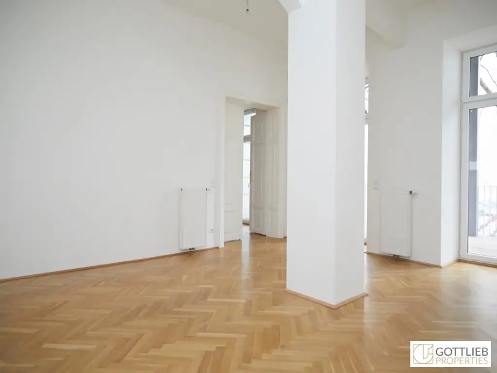 Bestlage Hamerlingplatz! 6-Zimmer-Stilaltbau-Apartment mit herrlicher West-Loggia und optionalem Tiefgaragenplatz in Grünruhelage